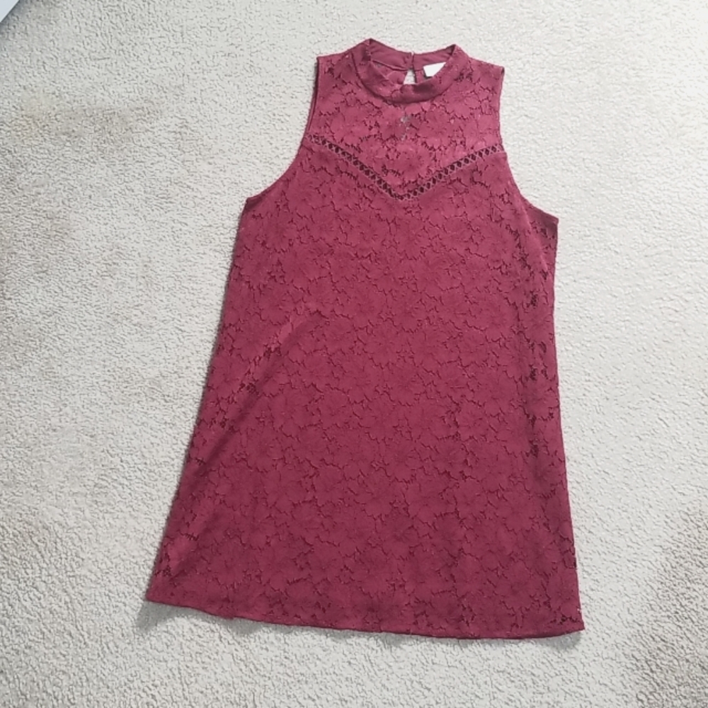 Lace Mock Turtleneck Dress